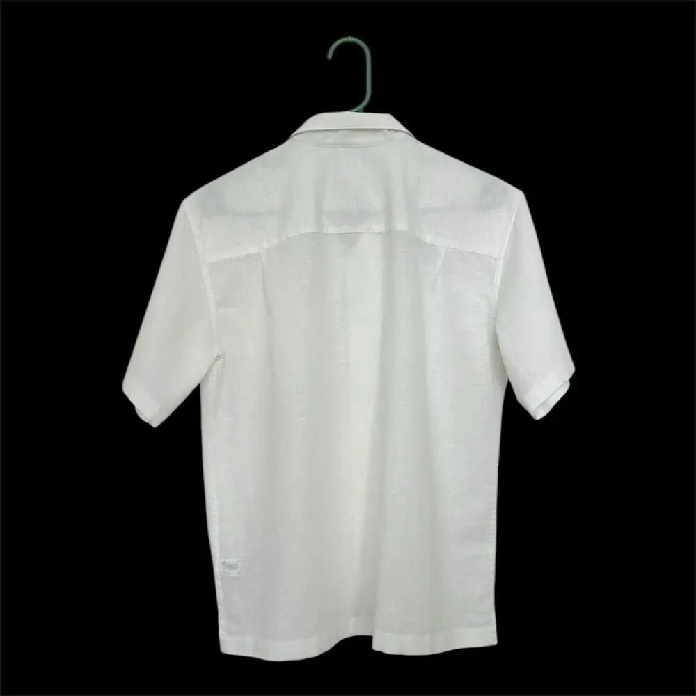 NWOT GAP Kids Boys White Linen Cotton Button-Up Vacay Shirt XXL 14-16 887399